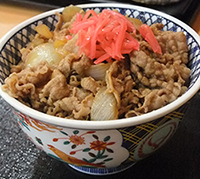 Gyu-don, grilled beef on rice bowl 牛丼