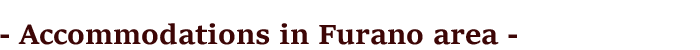 Accommodations in Furano area